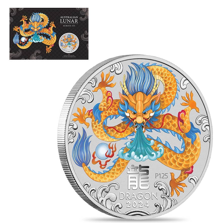 2024 1 oz Colorized Silver Lunar Dragon Coin Perth Mint - Walmart.com