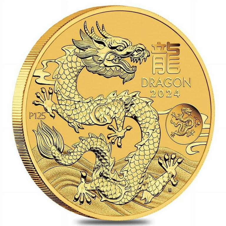 Perth Mint Gold Lunar Dragon 1 oz 2024 BU with Dragon Privy