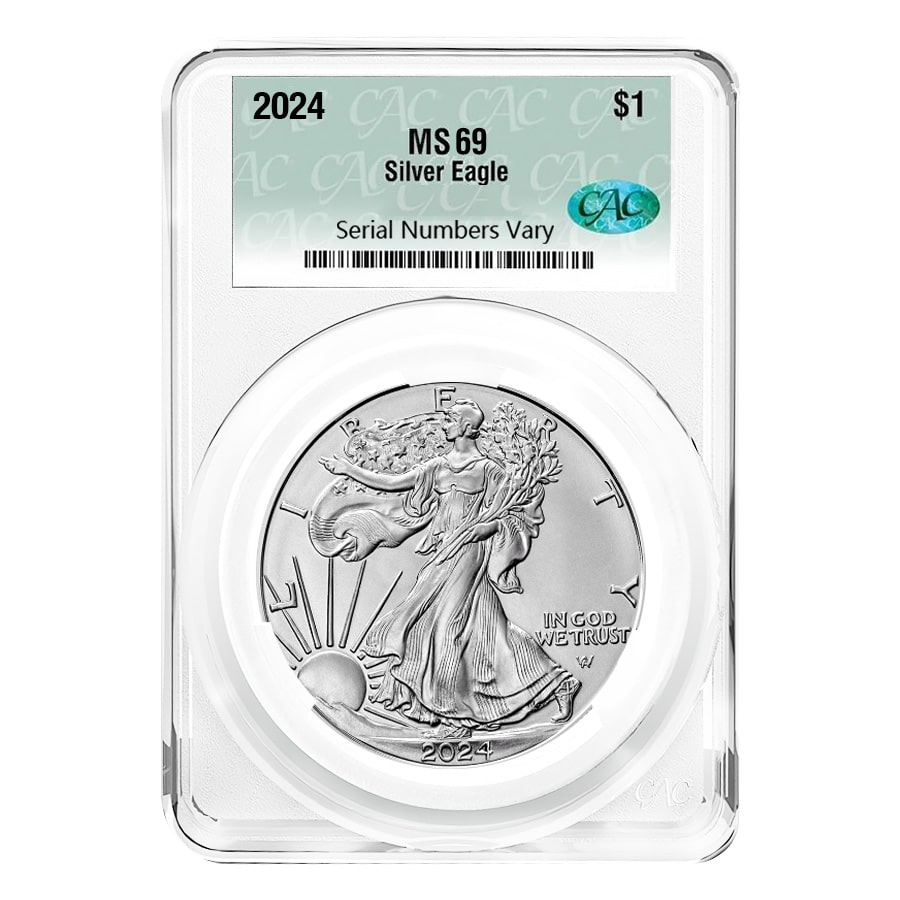 2024 1 oz Silver American Eagle CAC MS 69
