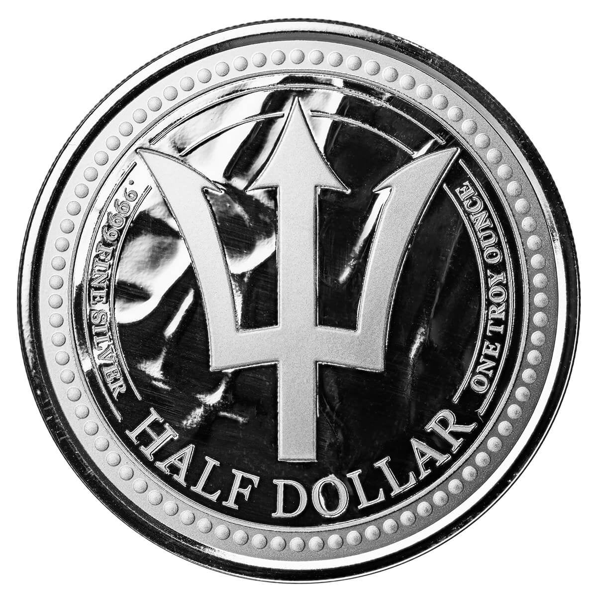SCOTTSDALE MINT 2024 1 oz Silver Coin - Barbados Silver Trident BU Legal Tender of Barbados .9999 Fine Silver Coin