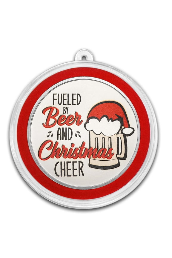 2025 1 oz Silver Colorized Round - Christmas Cheer Fueled by Beer