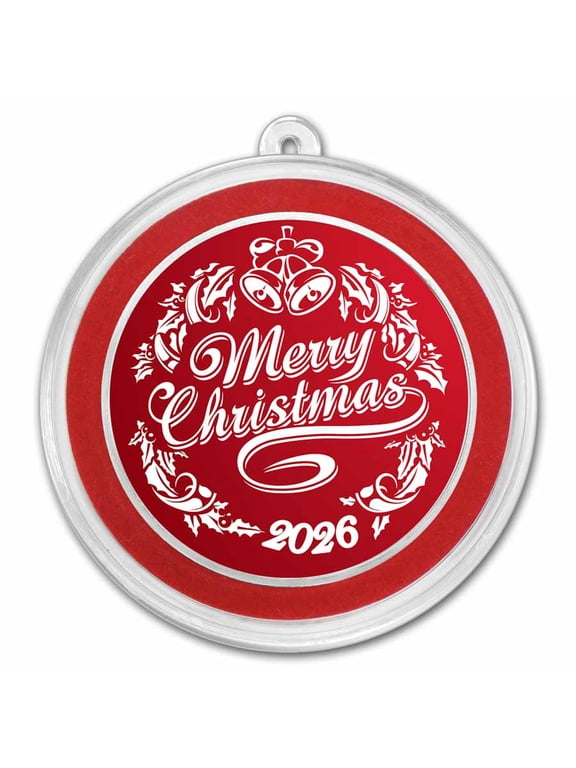 2026 1 oz Silver Colorized Round - Rosy Red Merry Christmas