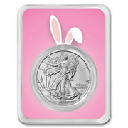 2024 1 oz Silver Eagle - w/Happy Easter, Bunny Ears Card, In TEP