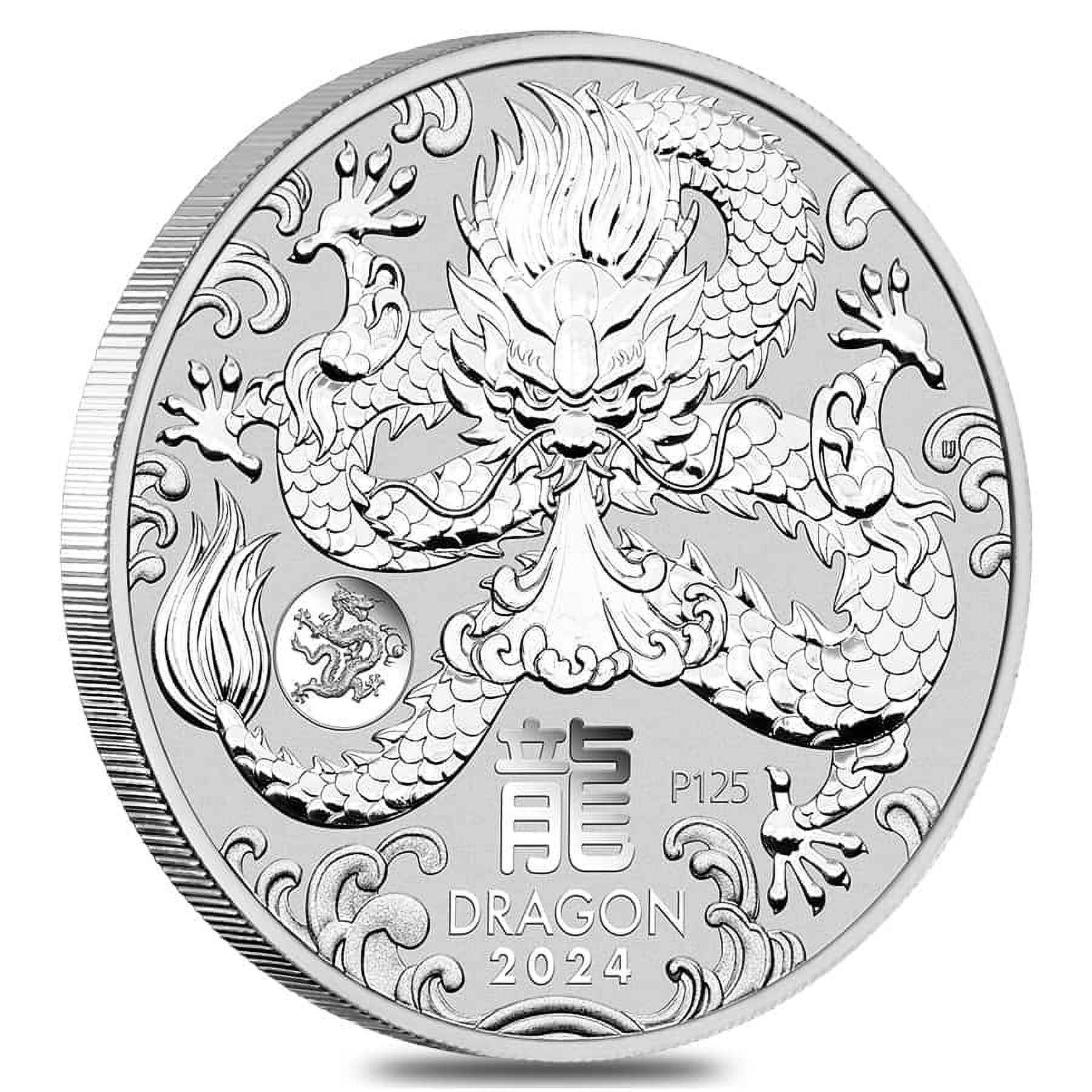 2024 1 oz Silver Lunar Dragon with Dragon Privy BU Perth Mint