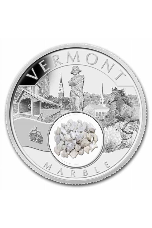 2024 1 oz Silver Treasures of the U.S. Vermont Marble (Box/COA)