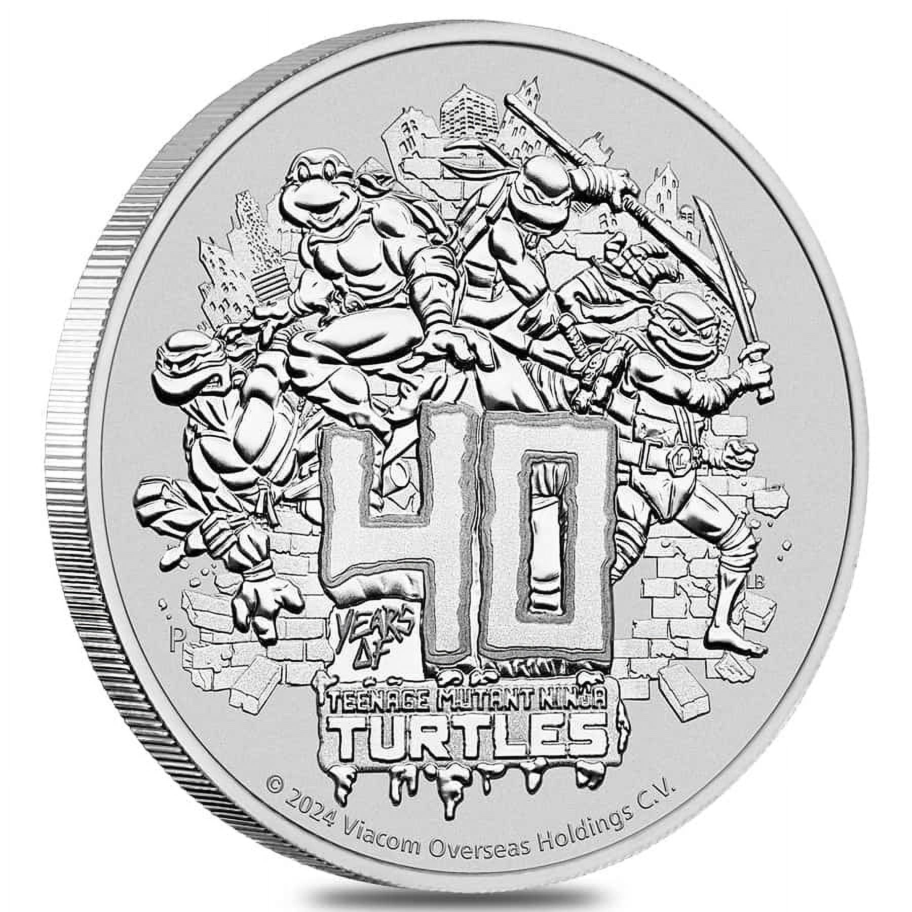 PERTH MINT 2024 1 oz Tuvalu Teenage Mutant Ninja Turtles 40th Ann. Silver Coin BU