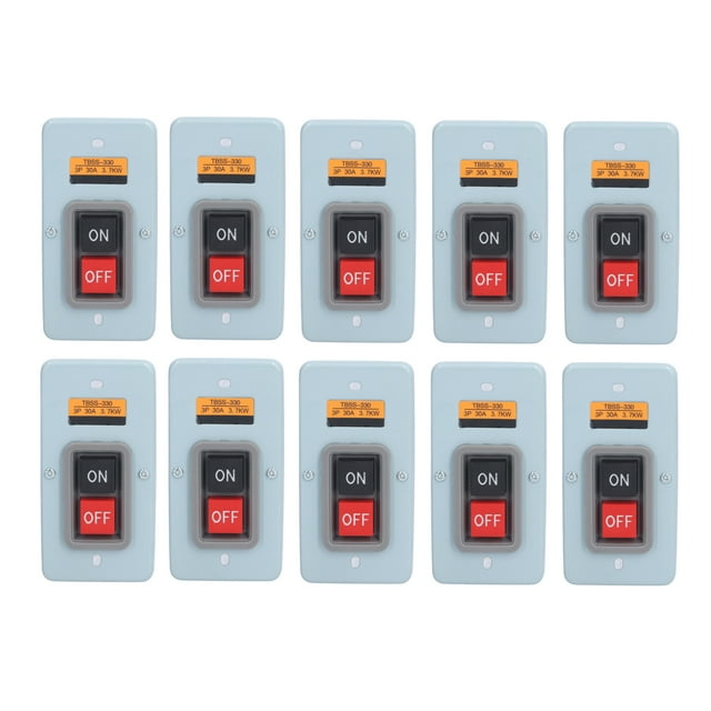 2024 10Pcs Push Button Switch Press Power Control Station Box 3 Phase