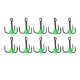 2024 10pcs Treble Hooks High Carbon Steel Size 10 Sharp Bright Color
