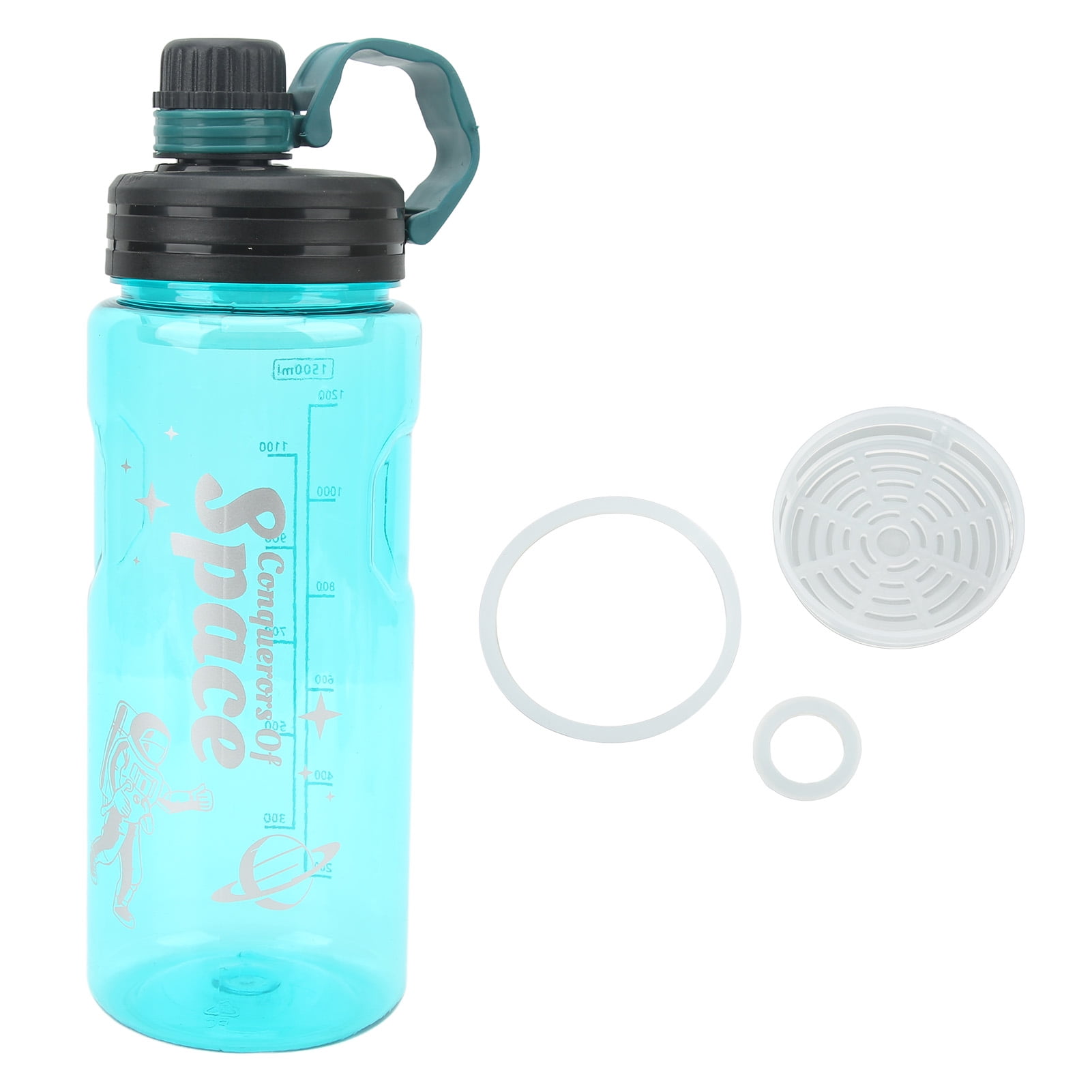 2024 1500ml Sports Water Bottle Food Grade PC with Drinking Water Scale