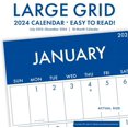 202418 Month CalendarLarge Grid Navy 12x12 Hanging Wall Calendar by