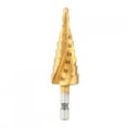 2024 1pc High Speed Steel Titanium Coated Step Drill Bit Spiral Flute