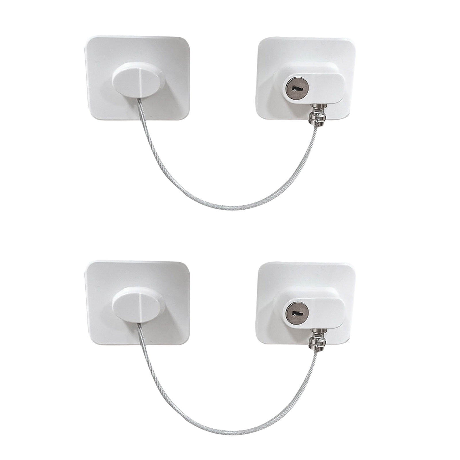 2024 2 Pack Refrigerator Door Locks With 4 Keys File Drawer Lock