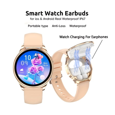 2024 2-in-1 Smartwatch with Built-in Headphones, Fitness Tracker, Weather Alert, Stylish Metal Frame, Perfect Smart Gift