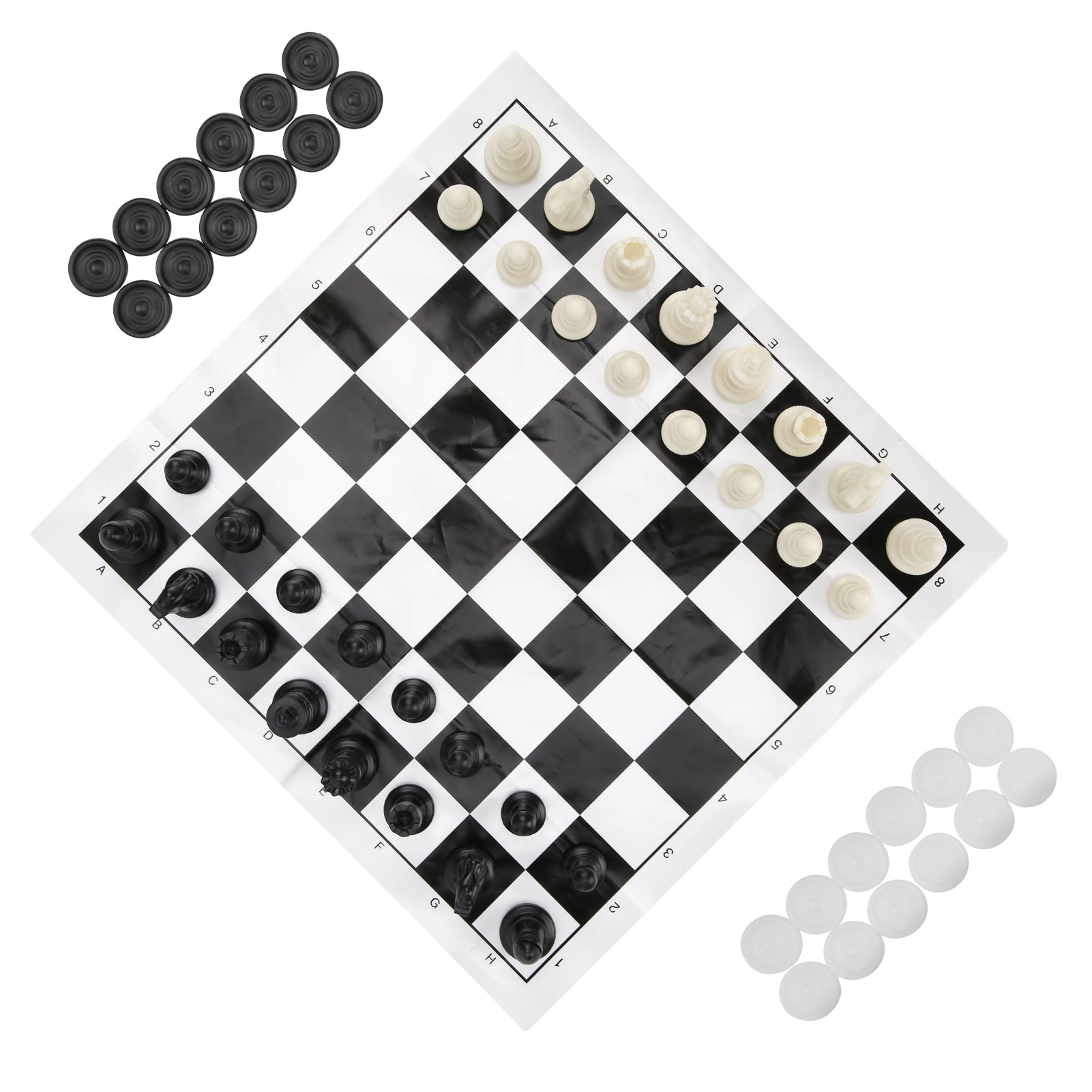 2024 2 in 1 Travel Board Games Set Portable Chess and Checkers Set for