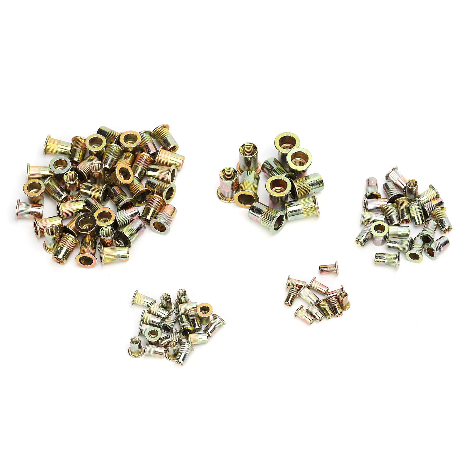 2024 200pcs Mixed Zinc Plated Rivet Nut Threaded Rivet Insert Nut M3/4