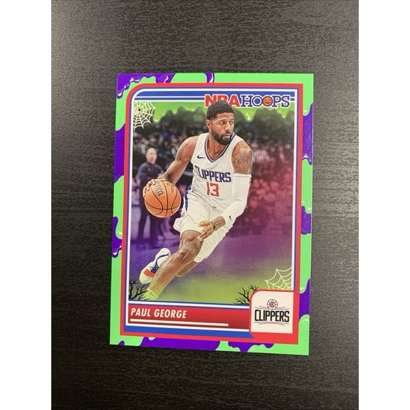 2023-24 Panini Haunted Hoops Paul George Los Angeles Clippers #20 Slime Insert Basketball Card