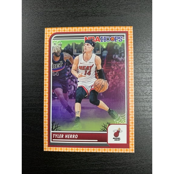 2023-24 Panini Haunted Hoops Tyler Herro Orange Parallel NBA Trading Card Miami Heat #126
