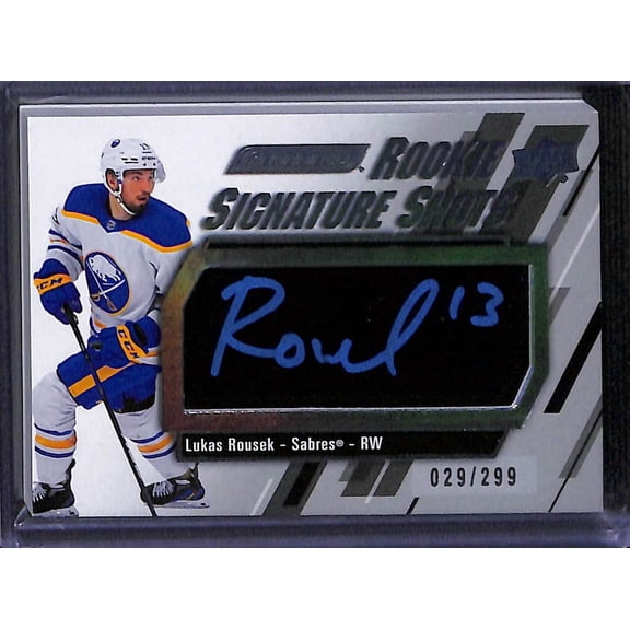 2024 2023-24 Upper Deck Engrained Hockey Lukas Rousek #RSS-LR Silver Stick /299 Signature Silver Stick Rookie Manufactur