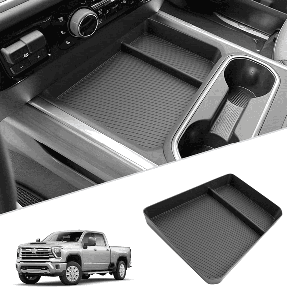 2024 2025 2026 Chevy Silverado 2500 HD Center Console Organizer for 2024-2026 Silverado 2500HD 3500HD Center Console Tray 2024 2025 2026 Chevy Silverado 2500 HD Accessories (w/Bucket Seats Only)
