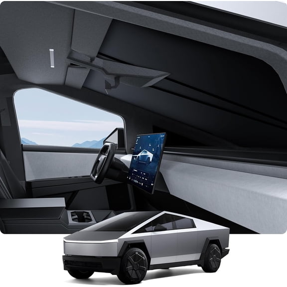 2024 2025 2026 Tesla Cybertruck Windshield Sunshade [Nano Ice Crystal Cooling] Folding Front Window Sun Shade Block UV Full Cover [No Gaps] Heat Protection Visor for Cybertruck Accessories