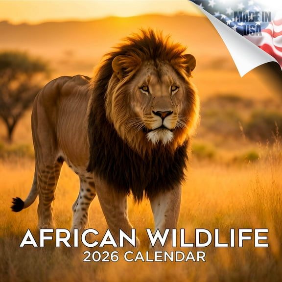 2025 2026 African Wildlife Calendar - Wildlife Monthly Wall Calendar - 12 x 24 Open - Thick No-Bleed Paper - Giftable - Academic Teacher's Planner Calendar Organizing & Planning - Made in USA