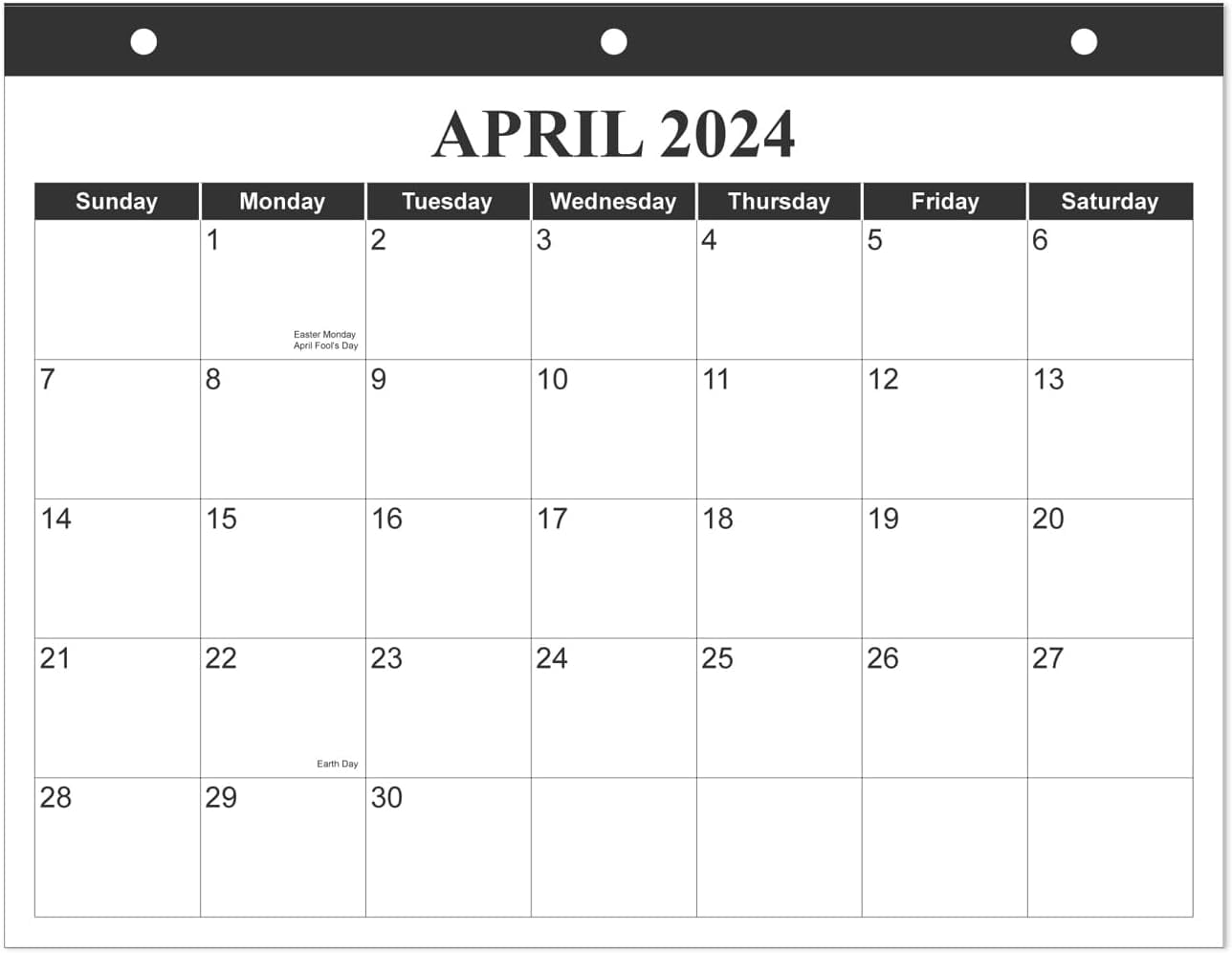2024-2025 Calendar for 3 Ring Binder - Desk Calendar 2024