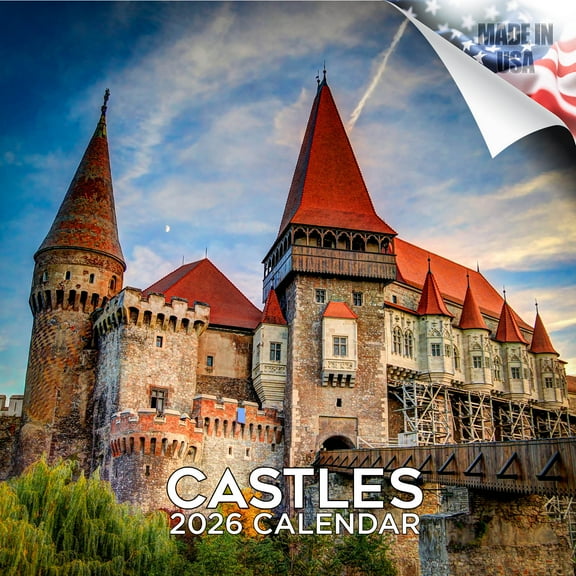 2025 2026 Castles Calendar - Scenic Monthly Wall Calendar - 12 x 24 Open - Thick No-Bleed Paper - Giftable - Academic Teacher's Planner Calendar Organizing & Planning - Made in USA