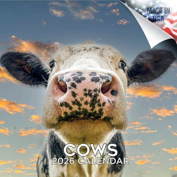 2025 2026 Cows Calendar - Wildlife Monthly Wall Calendar - 12 x 24 Open - Thick No-Bleed Paper - Giftable - Academic Teacher's Planner Calendar Organizing & Planning - Made in USA