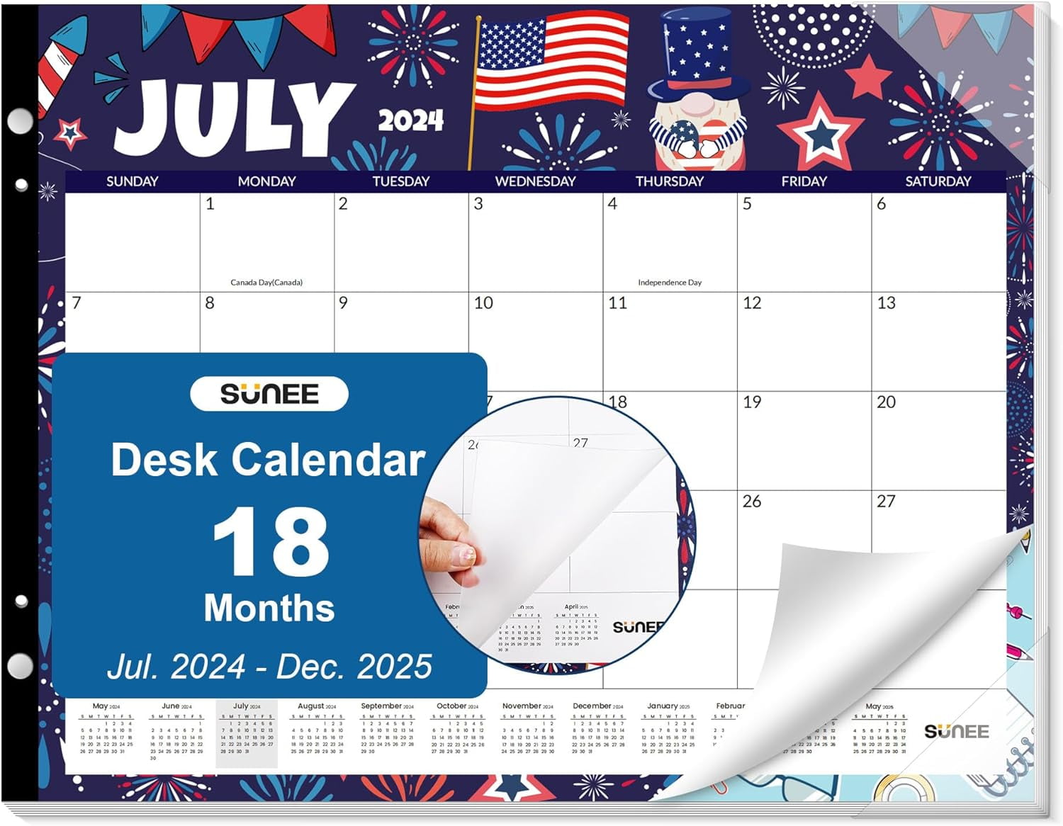 20242025 Desk Calendar Large 22x17 from July 2025 to December 2025