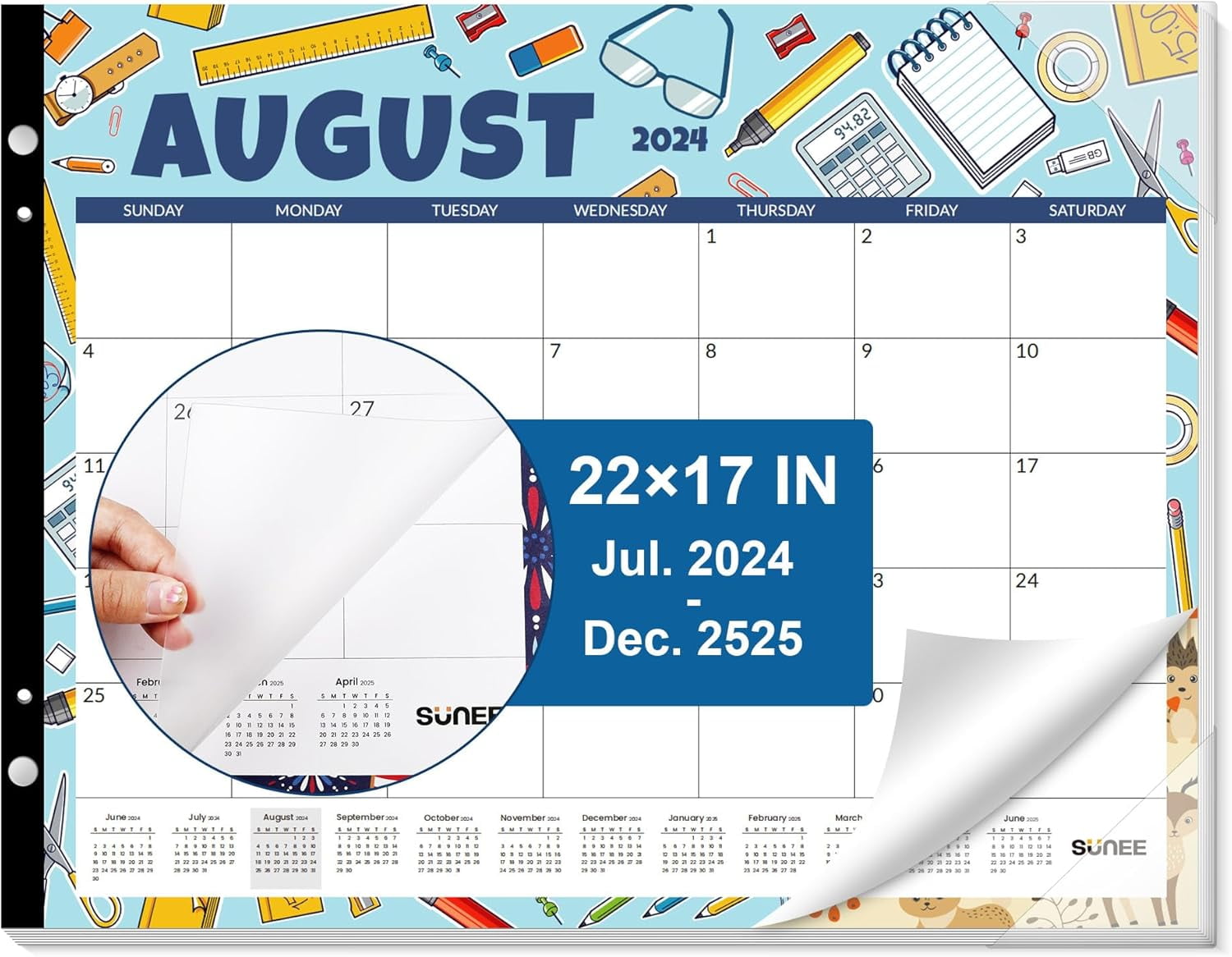 20242025 Desk Calendar Large 22x17 from Now to December 2025, Extra