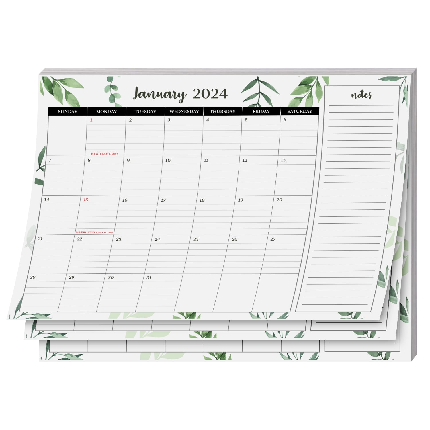 2024-2025 Desk Pad Monthly Calendar - Glued on Top - Beautiful Elegant  Design, Perfect for Organizing & Planning, Runs from January 2024 -  January 2025 (13 Months)