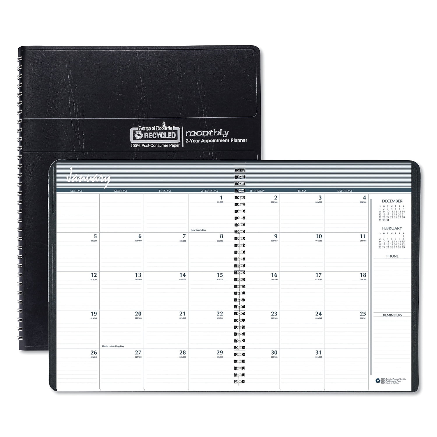 2024-2025 House of Doolittle 8.75 x 6.88 Rec Two Year Monthly Planner ...