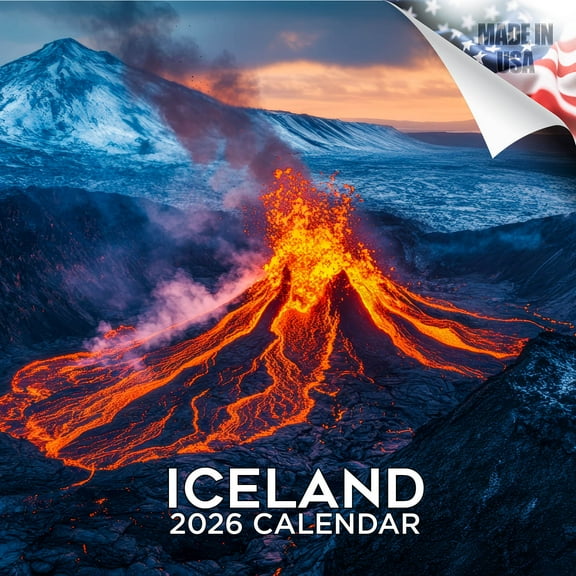2025 2026 Iceland Calendar - Scenic Monthly Wall Calendar - 12 x 24 Open - Thick No-Bleed Paper - Giftable - Academic Teacher's Planner Calendar Organizing & Planning - Made in USA