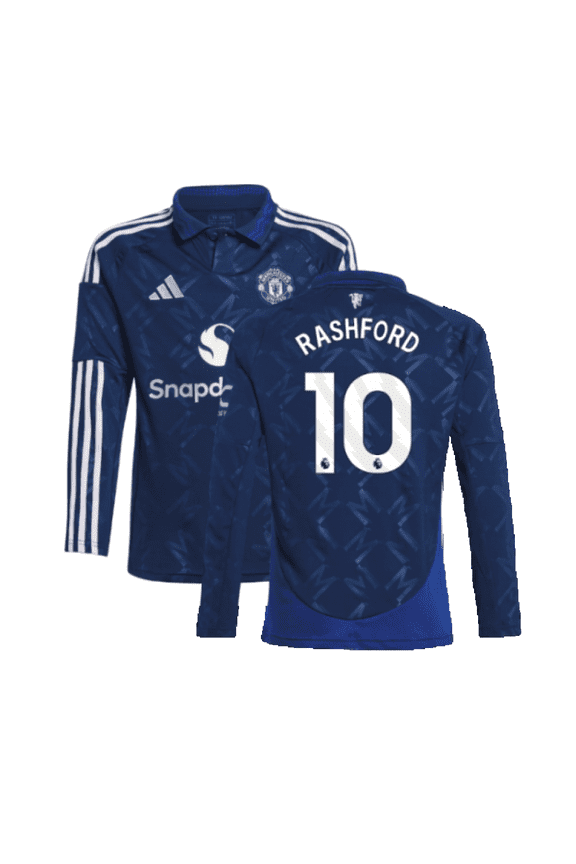 2024-2025 Man Utd Long Sleeve Away Shirt (Kids) (Rashford 10)