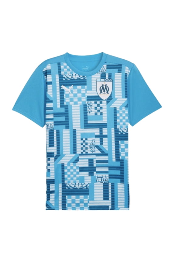 2024-2025 Marseille Pre-Match SS Shirt (Bleu Azur)