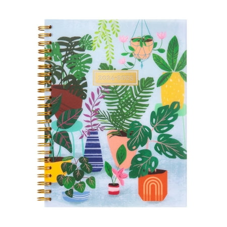 2024-2025 Mintgreen Monthly/Weekly Medium Planner Houseplants
