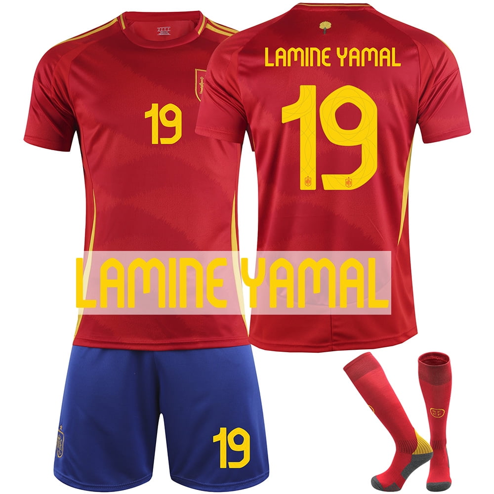 20242025 New Soccer Spain 19 LAMINE YAMAL Soccer Jerseys Fashion Sports TShirt and pants and