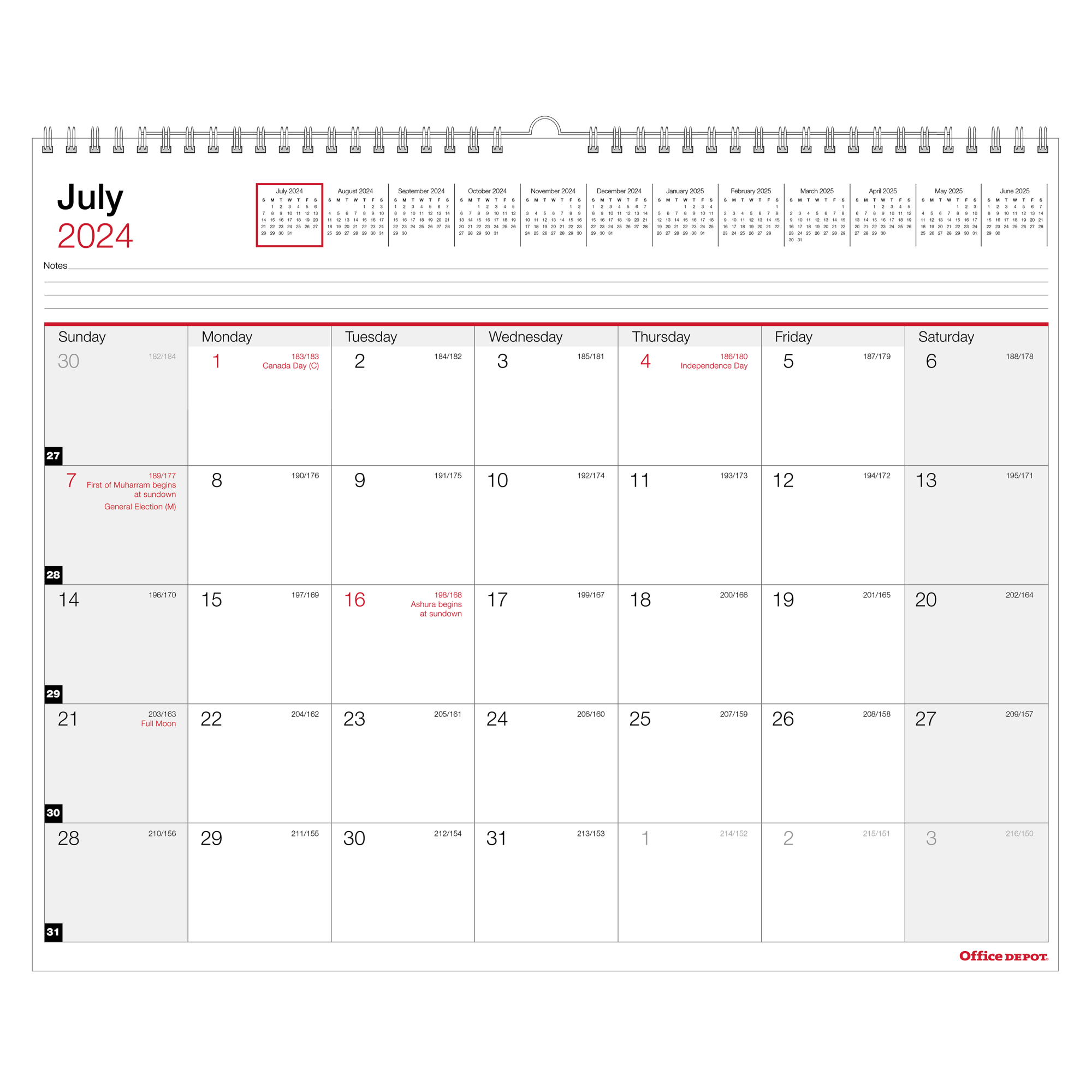 S&O Floral Border Wall Calendar From Jan 2023-Jun 2024 - Tear-Off Monthly Calendar - 18 Month Academic Wall Calendar 2023-2024 - Hanging Calendar To Track Anniversaries & Appointments - 10.5x13.5"in