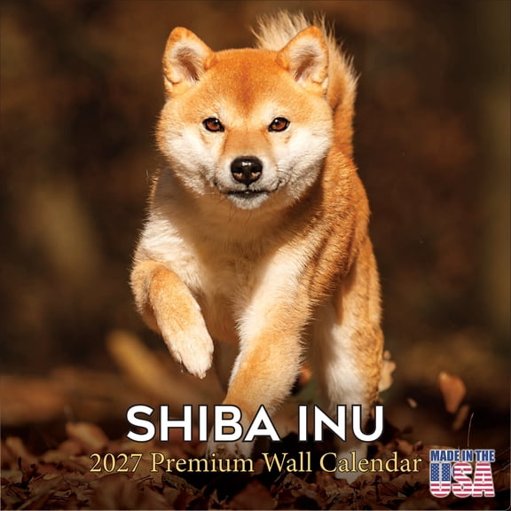 MegaCalendars 2026-2027 Shiba Inu Wall Calendar, 12x12 Bonus Month Monthly Planner, Made in USA