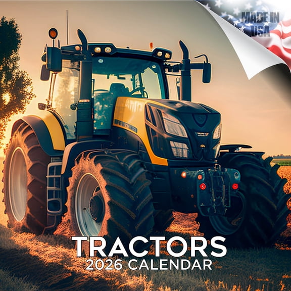 MegaCalendars 2026-2027 Tractors Wall Calendar, 12x12 Bonus Month Agricultural Heritage Edition, Made in USA