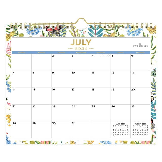 20242025 Wall Calendar, 11x8.75, Day Designer for Blue Sky, Flutter
