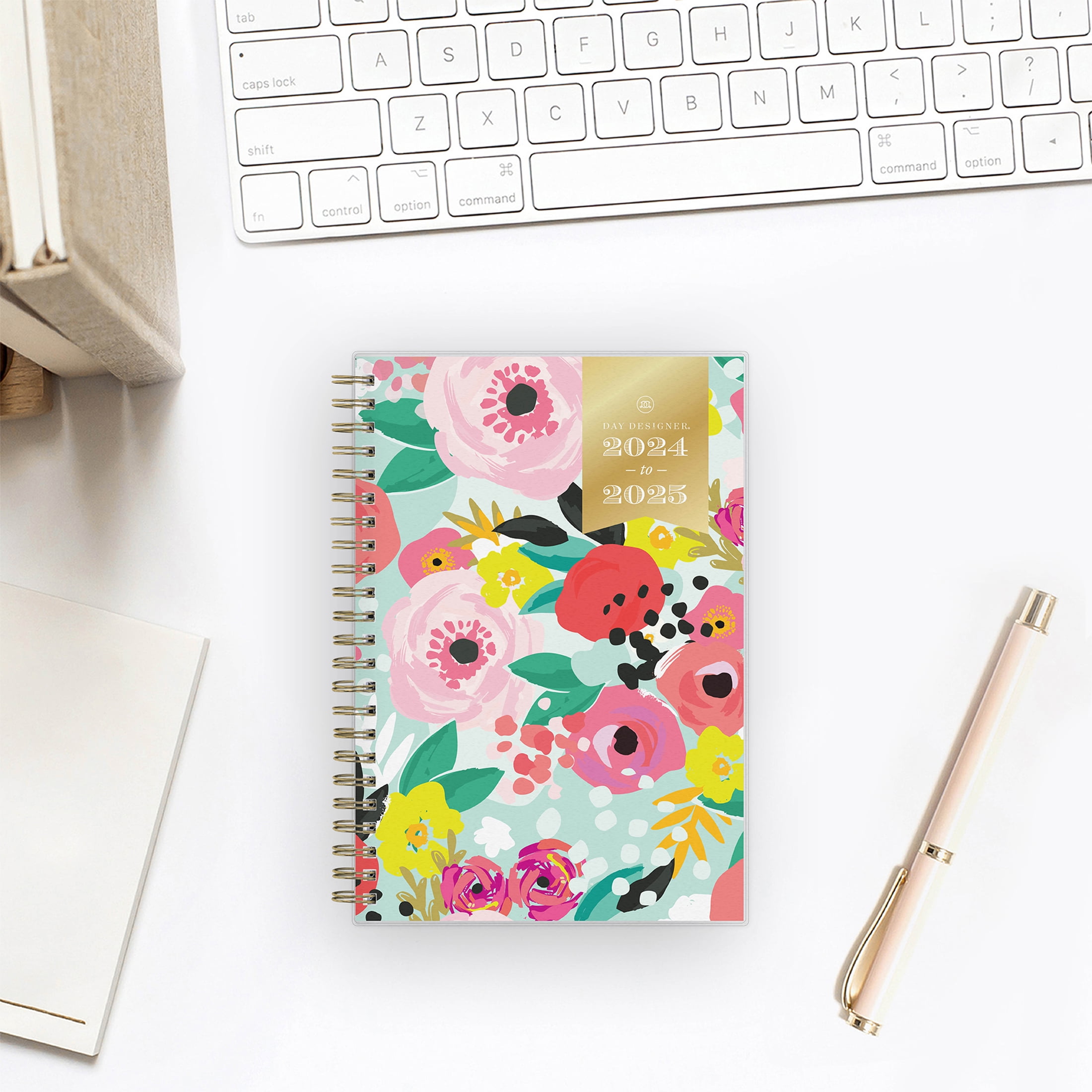 20242025 Weekly Monthly Planner, 5x8, Day Designer for Blue Sky, Secret Garden Mint