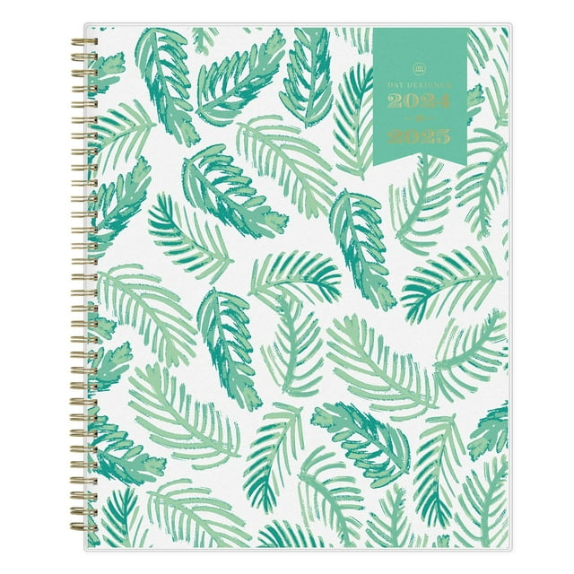 Blue Sky Day Designer 20242025 Weekly Monthly Planner, 8.5x11, Palms Design with Storage Pocket