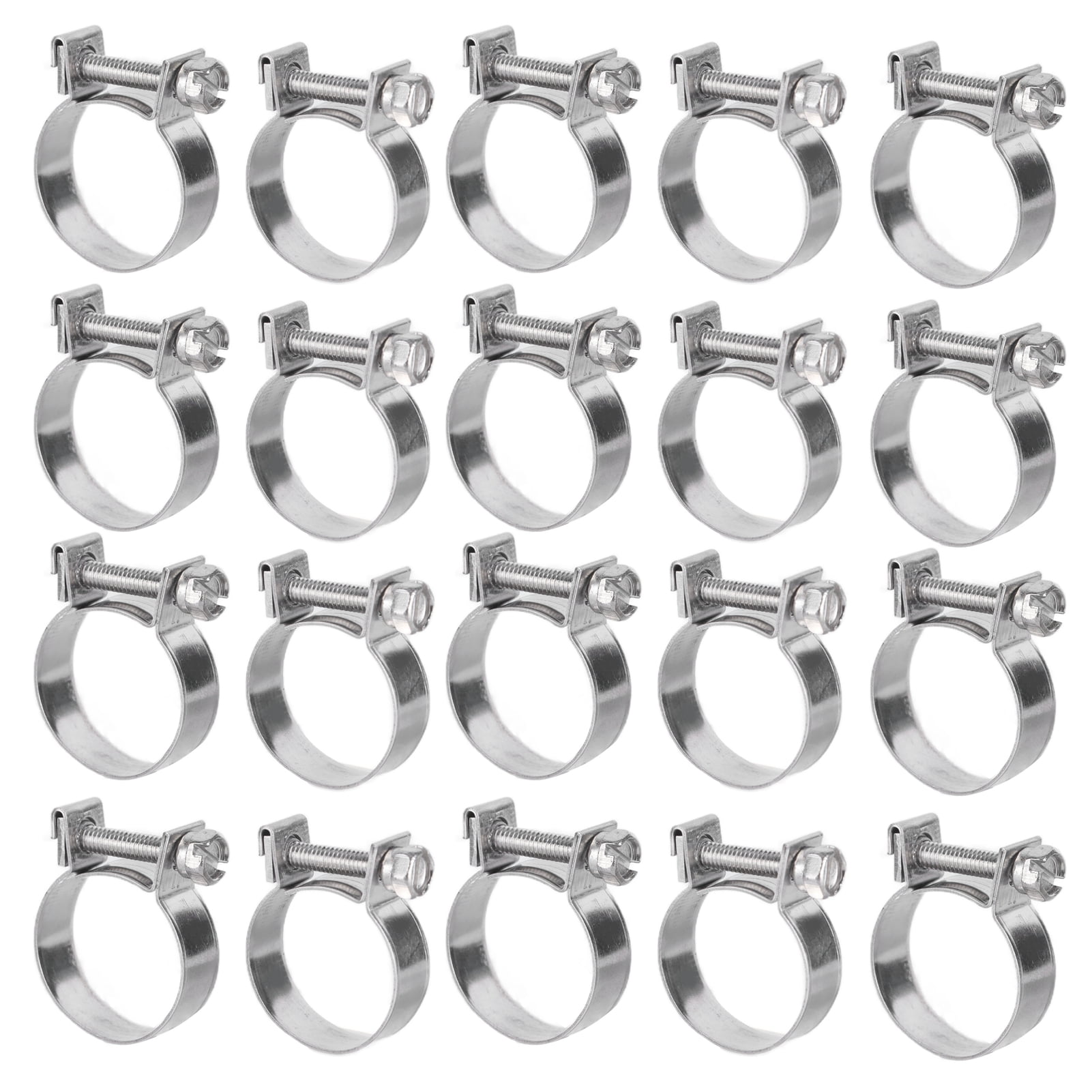 2024 20PCS Hose Clamp Mini Stainless Steel Screw Hose Clip for Motor