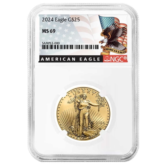 2024 $25 American Gold Eagle 1/2 oz NGC MS69 Black Label