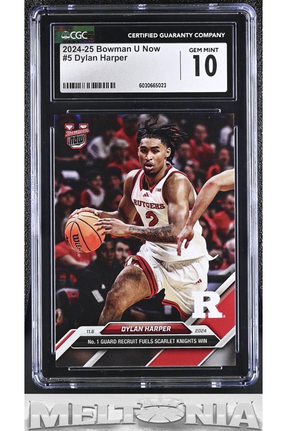 Graded 2024-25 Bowman U Now Dylan Harper #5 RC CGC 10