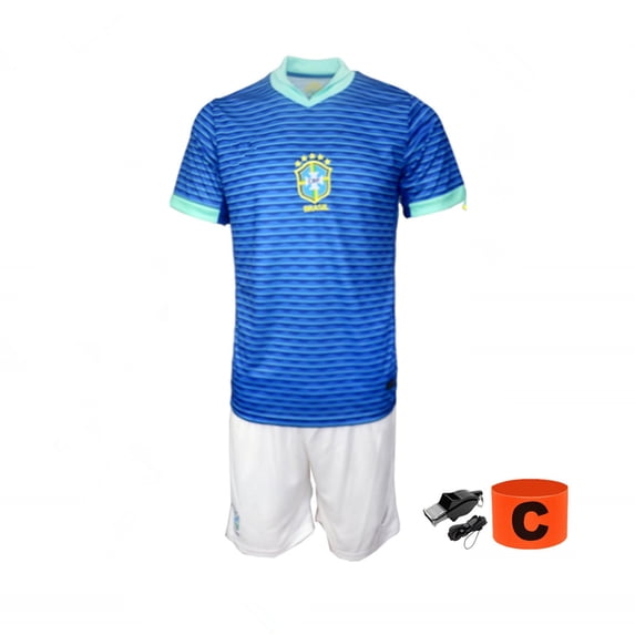 2024-25 Mens Soccer Jersey FC Boys Football Uniforms For NEYMAR JR Fan Shirt Short Sleeves Youths Uniforms Brazil Away