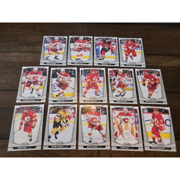 2024-25 O-Pee-Chee OPC Calgary Flames Base No SP Team Set of 14 Cards: #42 Martin Pospisil #53 Kevin Bahl #13 (See Scan for players include
