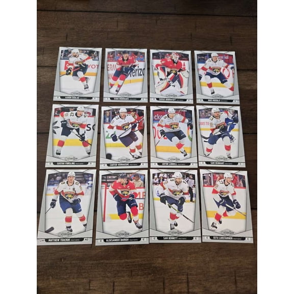 2024-25 O-Pee-Chee OPC Florida Panthers Base No SP Team Set of 12 Cards: #17 Niko Mikkola #22 Evan Rodrigues # (See Scan for players include