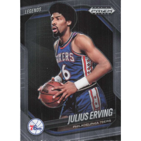 2024-25 PANINI PRIZM BLACK #263 JULIUS ERVING LEGEND PHILADELPHIA 76ERS